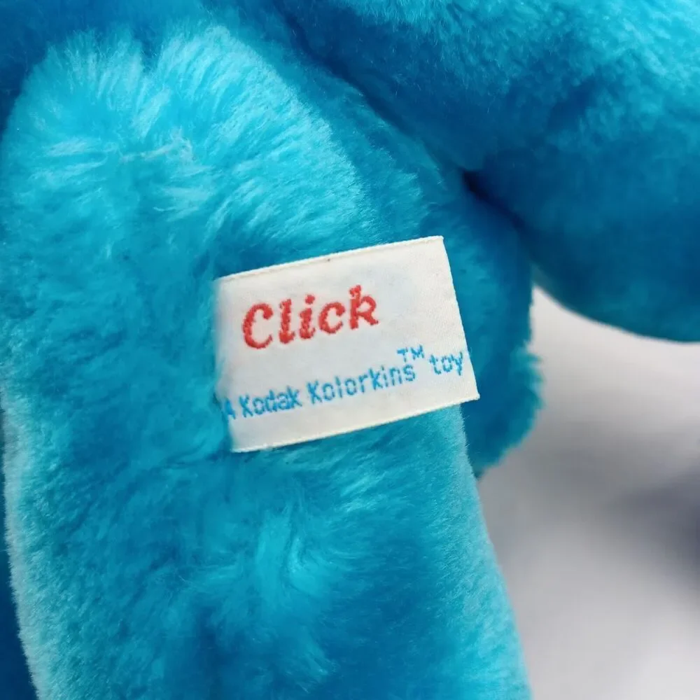 Kodak Kolorkins Click and Focus Blue Plush 10 in Sitting Made in Korea Vintage